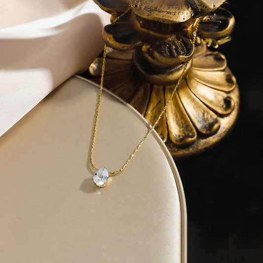 Elegant Zircon Heart Necklace chain
